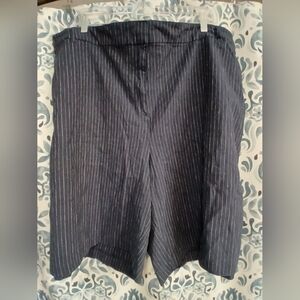 Lane Bryant Navy Pinstripe Bermuda Shorts
